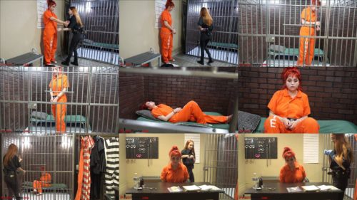 Metel Bondage - Leg cuffed,  chained handcuffs and jumpsuit for arrested Mel Mercury - Mel Mercury Arrested Part 3 of 3