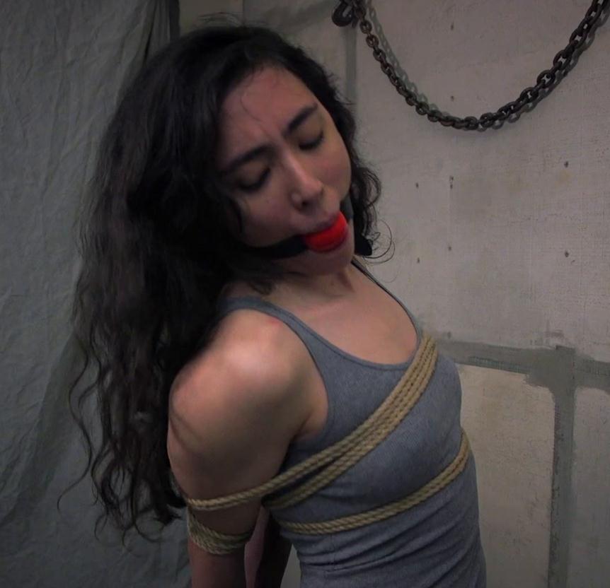 Rope bondage - Agent Khrystal is captured, gagged and bound with the tight ropes -Drooling