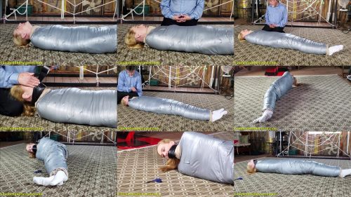 Mummification Bondage - Ariel Anderssen is Mummified to Pay Off Husband’s Debt! - Ariel go ballistic, screaming into the gag and struggling!