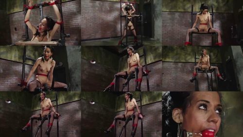 Rope Bondage - Perfect Slave – High  and Tight – Page - Page thrashes wildly we press the wand up against her tight little pussy