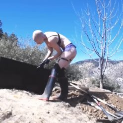 Hard labor job of excavating the hole for isolation box with handcuffs - Bondage Life – Hard Labor Digging Part 4 (Painting Edition) - Outdoor Bondage