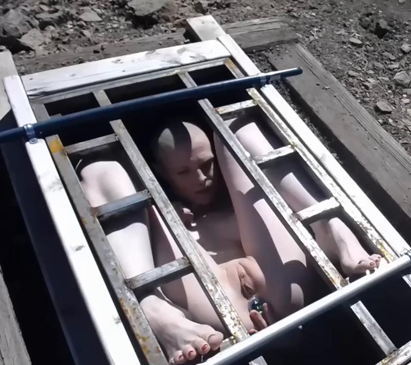 Metal Bondage – Hard Labor Digging - Part 7 (Completion Rest Edition) - Naked Greyhound is forced to keep bound tightly in the small box