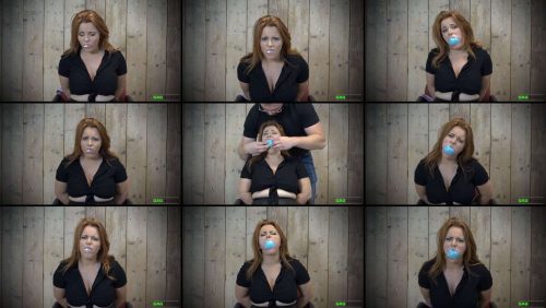 Lisa Scott is stuffed with tape gag - Tegaderm Tape Gagged - FULL 2 Gag Video HD - Tape is too sticky for gag talk