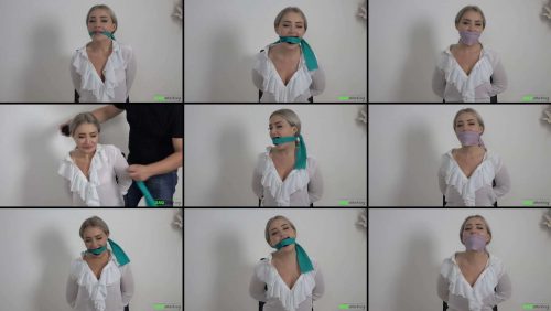 Aubrey is caught on and is about to gagged multiple times - Multipe Cloth Gags FULL 3 Gag Video MP4 HD - Gagattack