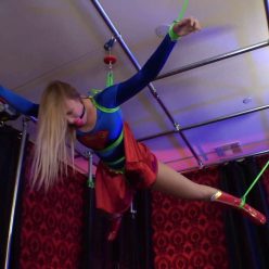 Flight Of Supergirl - Suspension - Ball gag,crotch rope,rope,electric winch for strict bondage