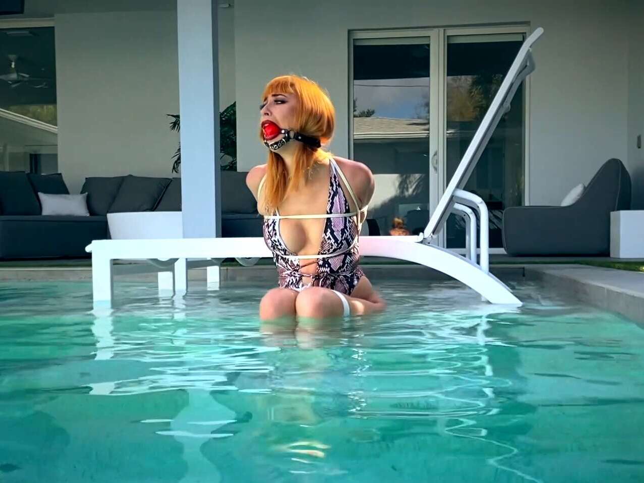 Water Bondage - Summer Marshall... Sexy Pool Bondage - Rope Bondage