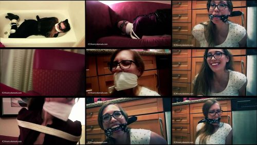 Samantha Grace is bound with rope and cleave gagged - Samantha Grace: The Collection Part 1 - Bandana gag,cleave gag