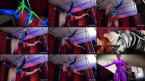 Flight Of Supergirl - Suspension - Ball gag,crotch rope,rope,electric winch for strict bondage