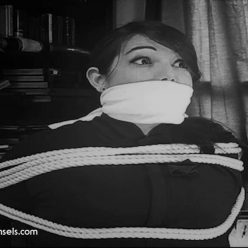 Otm gagged and tied to a chair Elizabeth Andrews: Serial Damsel Complete (B&W Vintage Version) - Knottydamsels