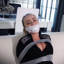 Tape Bondage - Aubrey - Jumpsuit GND Heavily Tape Tied 3 Gag Video - Gagattack