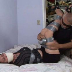 Tape Bondage - Derek Sinclair is gagged - Tape her up and stuff her in the closet