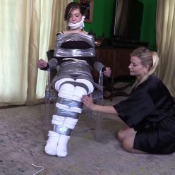 Female Bondage - Cutie Kai is Tied & taped in her socks - Borntobebound
