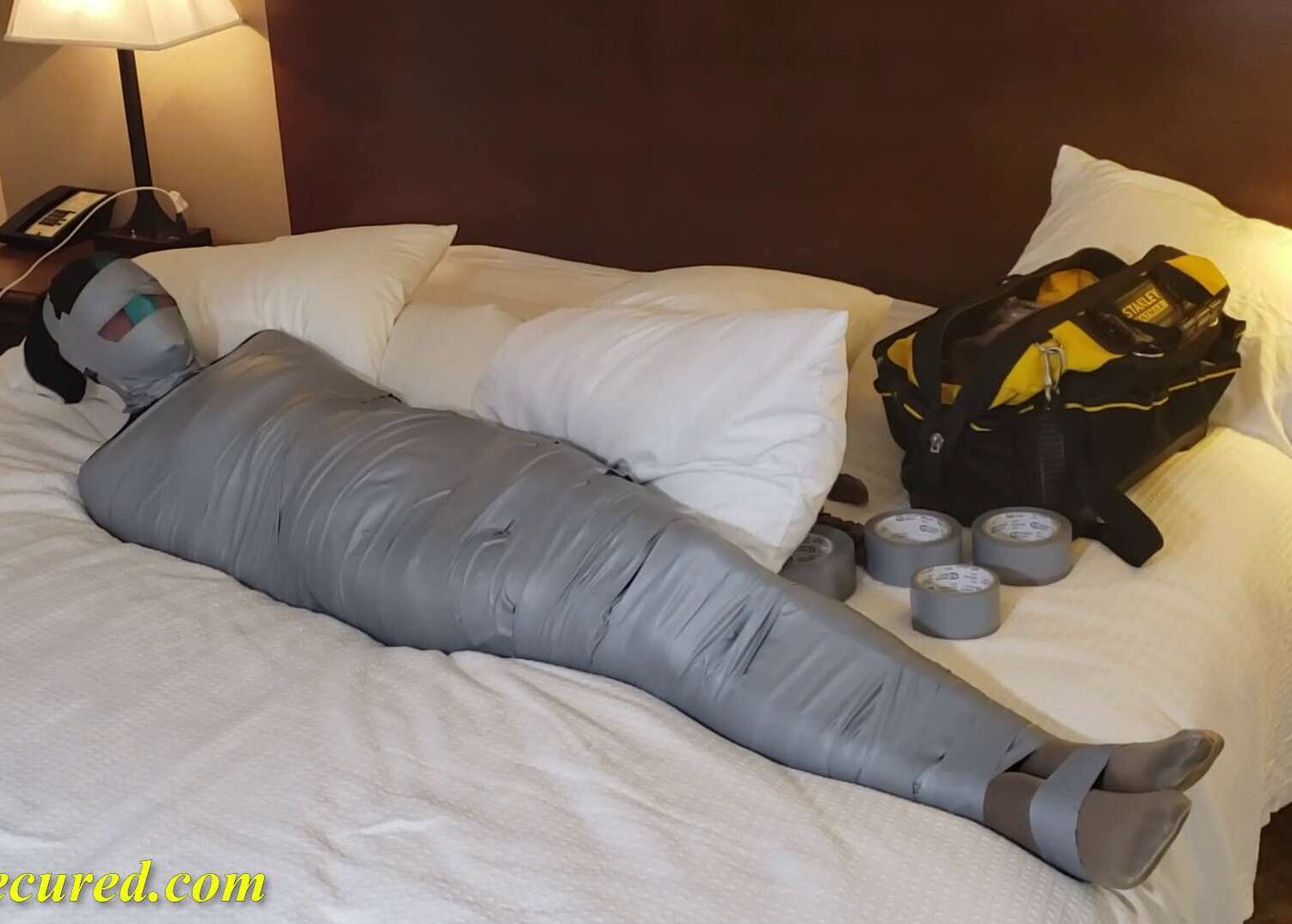 Mummification Bondage - Lil Mizz Unique - Mummified Identity Theft - Cinched and Secured