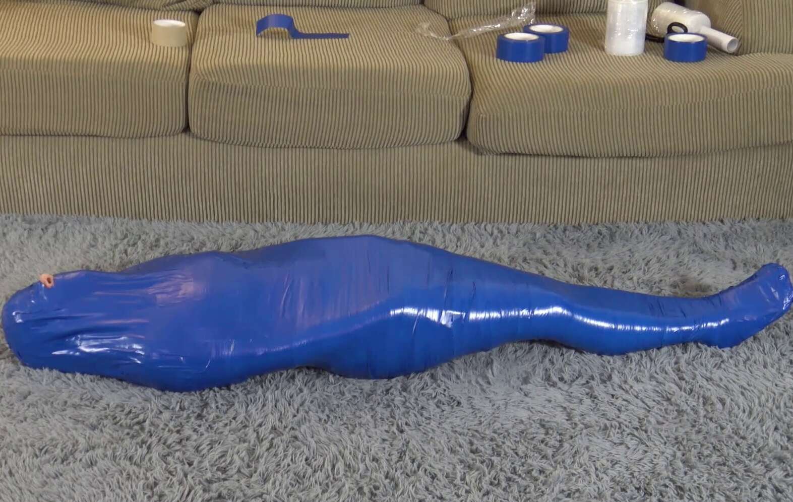 Mummification Bondage - Claire Irons - Mummified, Squeezed and Immobilized - Cinched and Secured