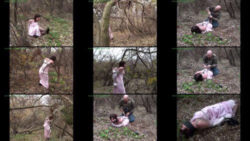 Outdoor Bondage - The prom queen thought she escaped into the woods