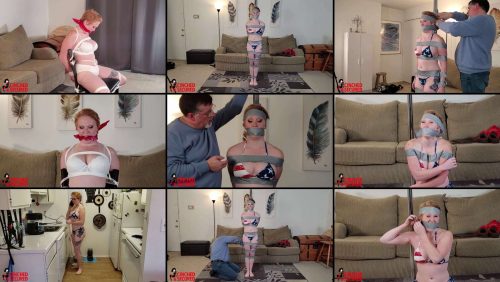 Tape Bondage - Izzebella Pays The Debt - Cinched and Secured