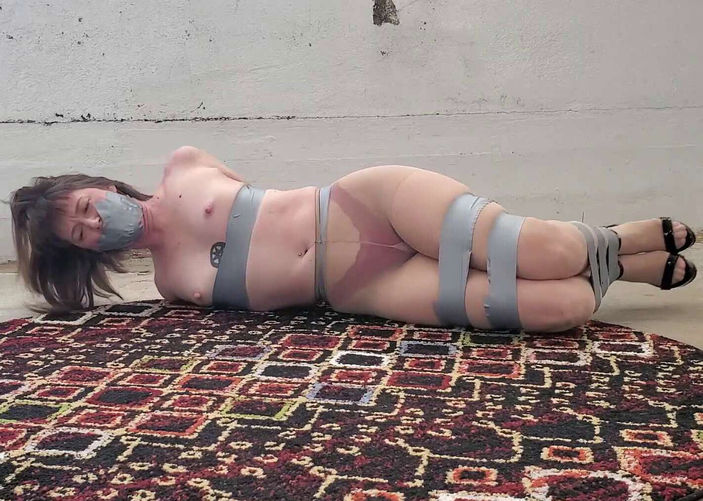 Tape Bondage - AJ Marion - Tape Tie Torment - Cinched and Secured