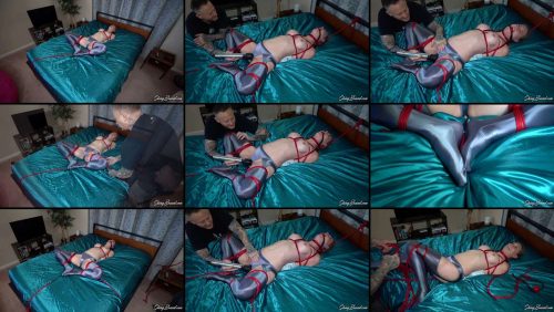 Roped Bondage - Spread On The Bed and Vibed - Ophelia is roped