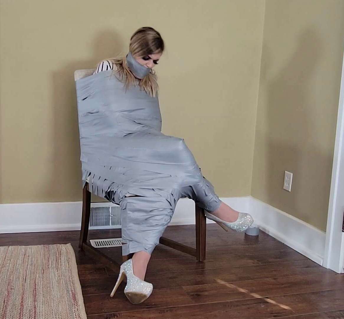 Kendra Lynn - Chair Taped and Helpless - Cinched and Secured