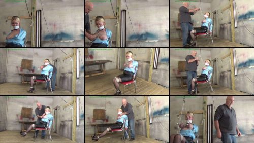 HunterSlair - Tied to a chair for tight breast bound predicament - Bondage M/F