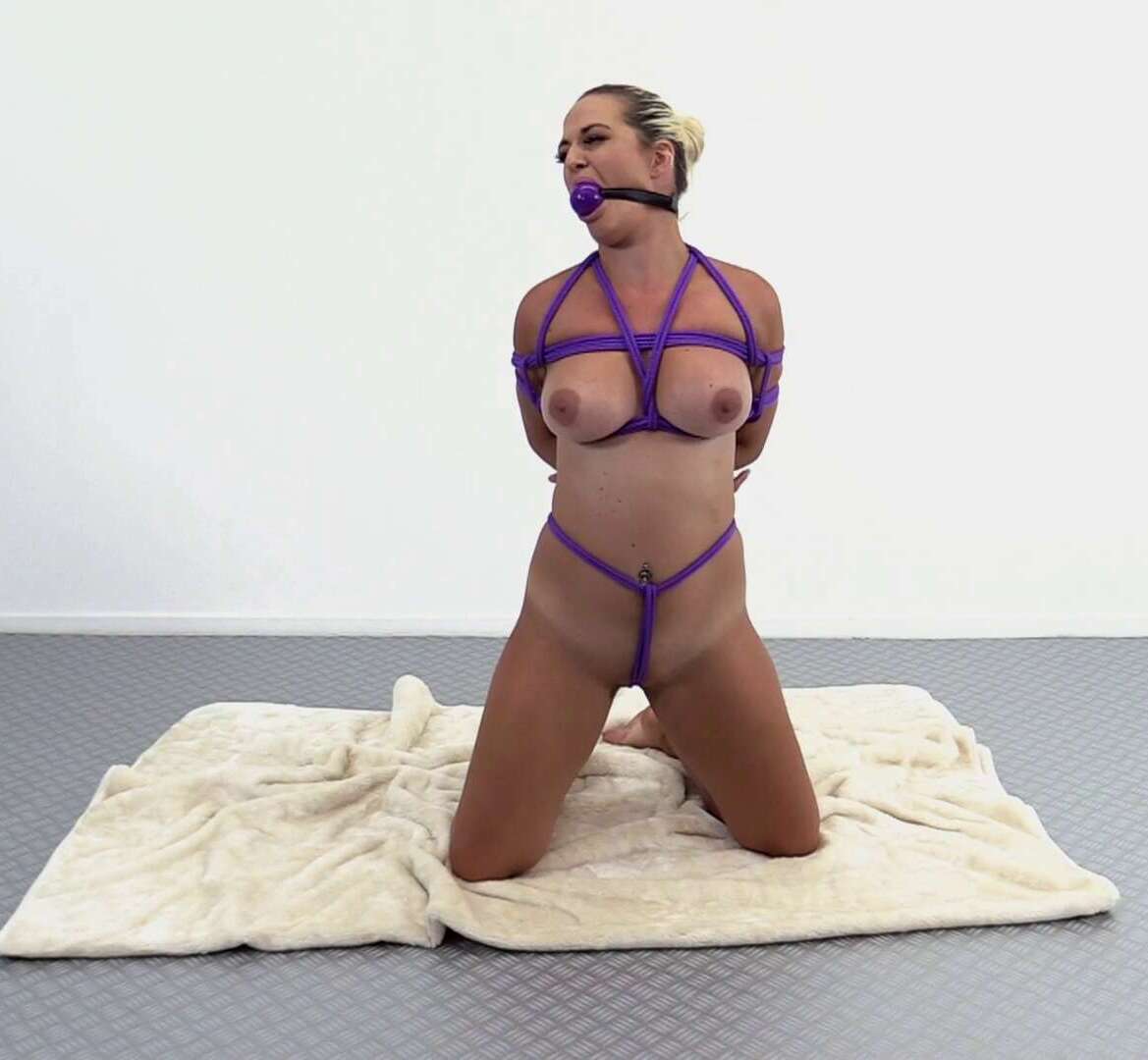 Nicole Vice - struggling in purple - Rope Bondage
