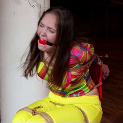 Rachel Adams gets tightly tied up and gagged