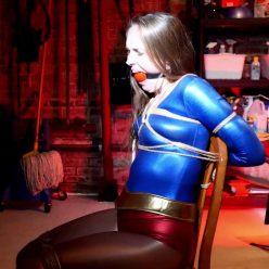 Mr Big is Ultra Girl bound and gagged in his lair - Rope Bondage