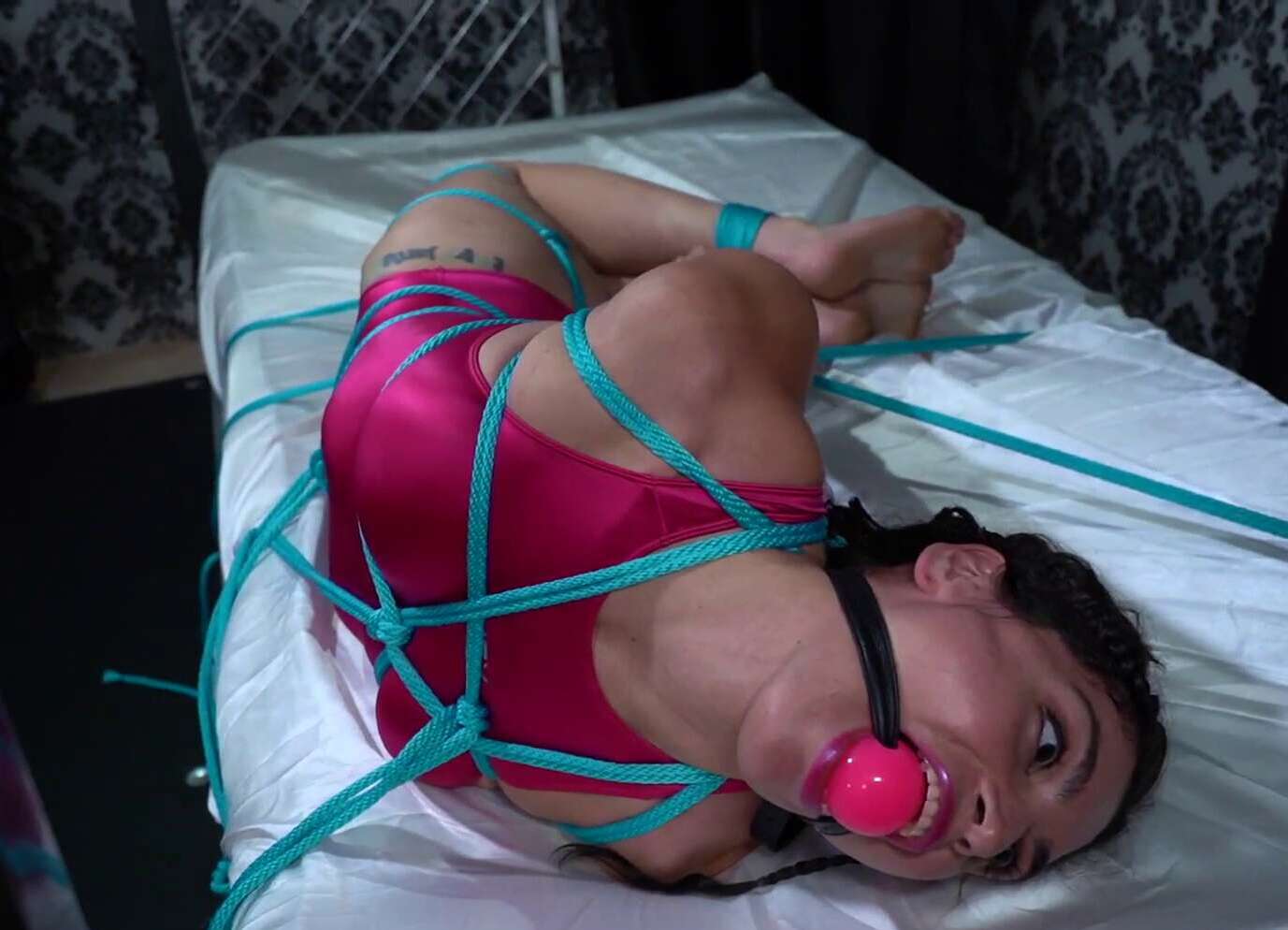 Sexy Bella Tied Down in Her Swimsuit, Featuring: Bella Luxx